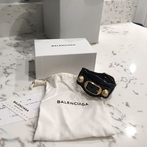 Balenciaga Arena Black Giant leather bracelet